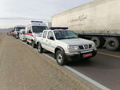 حضور تیم مرکز بهداشت شهرستان کاشان در مانور زمستان ایمن در کاشان 